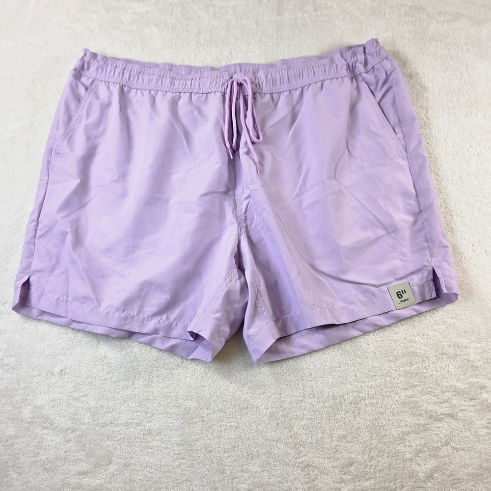 George Mens Swim Trunks Lavender Purple 6 Inch Inseam Mesh Lined Size 3XL 48-50